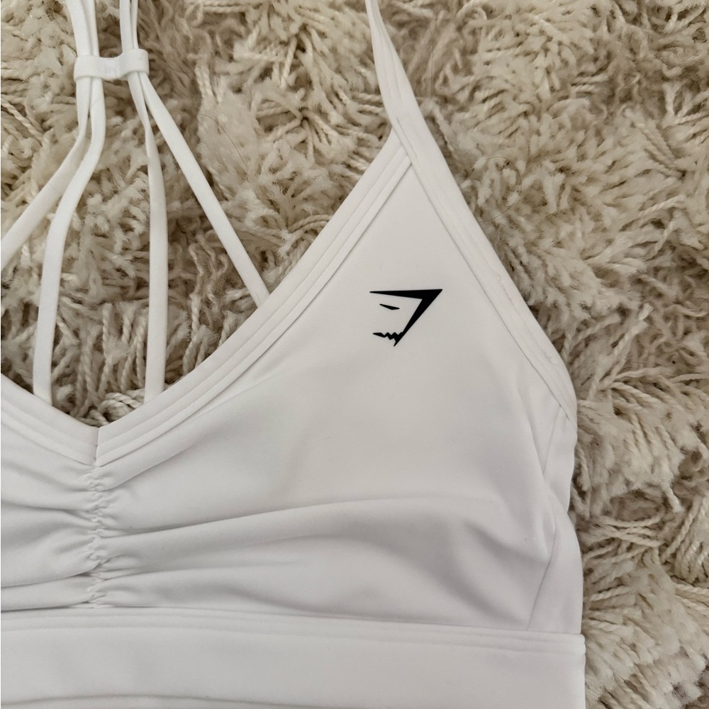 Gymshark White Cross-Back Sports Bra - Picture 2 of 6